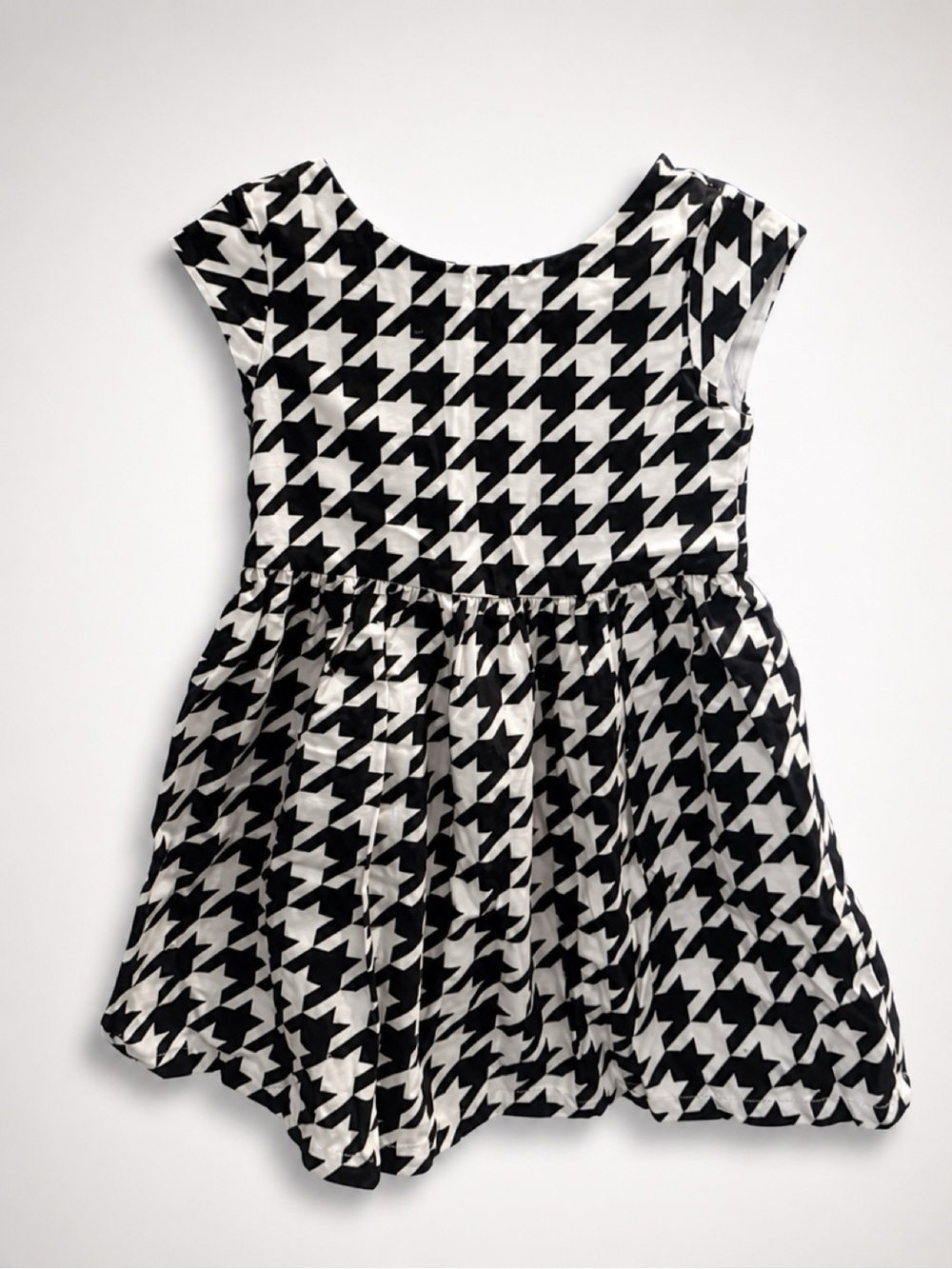 GAP Black and White Houndstooth Fit-and-Flare Dress